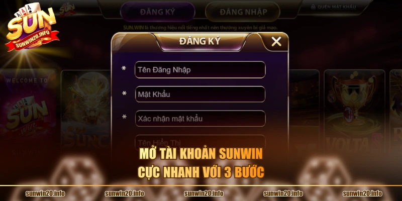 Mở tài khoản Sunwin cực nhanh với 3 bước